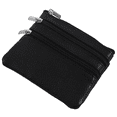 thumbnail image 3 of 2X Leather Change Coin Purse with 4 Pockets and Keychain for Women Black, 3 of 8