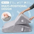 thumbnail image 4 of All Sett Health Memory Foam Wedge Pillow For Sleeping | Adjustable Memory Foam Pillow - Grey, 4 of 6