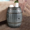 thumbnail image 3 of Maykoosh Tuscan Treats Drum Shape Metal Wine Storage Table With Removable Lid, Rustic Brown And Gray, 3 of 5