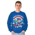 thumbnail image 3 of Retro Smurfs Cartoon 4th of July Sweatshirt for Men or Women Brisco Brands L, 3 of 6