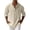 A-Beige, variant on Men Button Up Shirts Long Sleeve Pullover Cotton Linen Casual Stand-up Collar Solid Blouse Shirt Tops