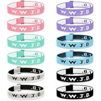 Bavsenic Unisex WWJD Bracelets, Acrylic, 12 Count