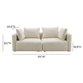 thumbnail image 4 of Pemberly Row Handmade Contemporary Accent Cream Linen Loveseat, 4 of 4