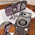 thumbnail image 3 of for iPhone 17 Pro Magnetic Kickstand Case, [Compatible with Magsafe] Bling Glitter Diamond Rhinestone Ring Holder Camera Protector Cute Cover for Girls Woman for iPhone 17 Pro 6.3", Silver, 3 of 8