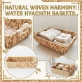 thumbnail image 4 of Natural Water Hyacinth Rectangular Storage Basket with Wooden Handles, Handwoven Wicker Organizer Tray for Bathroom, Living Room & Kitchen Countertop, 4 of 6
