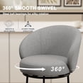 thumbnail image 4 of MultiHaven 26.7" Upholstered Swivel Bar Stool Set of 2 with Back,Modern Counter Height Chair for Kitchen Island - Mid Grey Fabric, 4 of 11