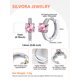 thumbnail image 4 of Pendientes de aro de plata de ley con piedras natales Silvora para mujer. Diamantes creados. Delicada joya de regalo para cumpleaños o Navidad, 4 of 8