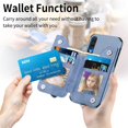 thumbnail image 3 of Phone Case for Samsung Galaxy A50 A50S A30S Wallet Cover with Screen Protector and Zipper Credit Card Holder Stand Leather Cell Accessories Glaxay A 50 50S 30S Gaxaly S50 50A SM A505G Women Men Blue, 3 of 6