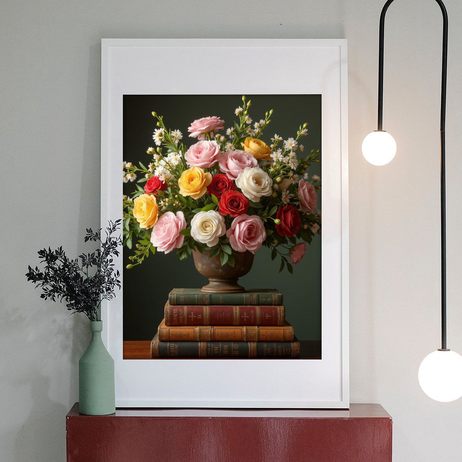 Diamond Art Kit for Adults, Vintage Floral Arrangement Books Diamond Painting for Adults Beginners, DIY Diamond Art Painting Kits, 5D Diamond Painting Crafts for Home Decor 12x16 Frameless