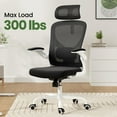 thumbnail image 7 of Farini Ergonomic Office Chair,Home Office Desk Chair with Adjustable Lumbar Support and Armrests,Comfy Computer Desk Chair with Headrest,for Home and Office, White & Black, 7 of 7