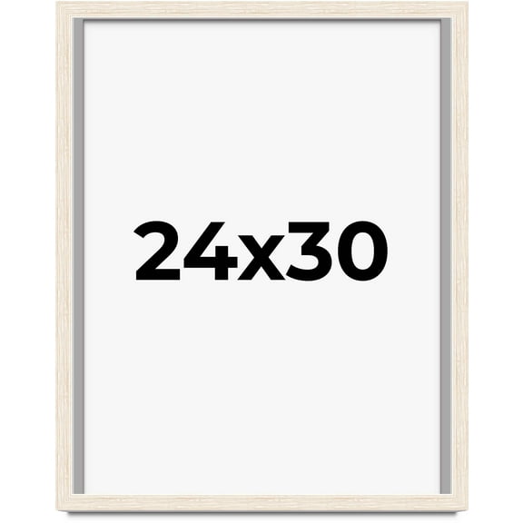 24x30 Shadow Box Frame White | 1.125 Inches Deep Real Wood Rustic Shadowbox Display Frame | UV