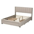 thumbnail image 4 of Baxton Studio Coronado Beige Fabric Queen Size 3-Drawer Storage Platform Bed, 4 of 13