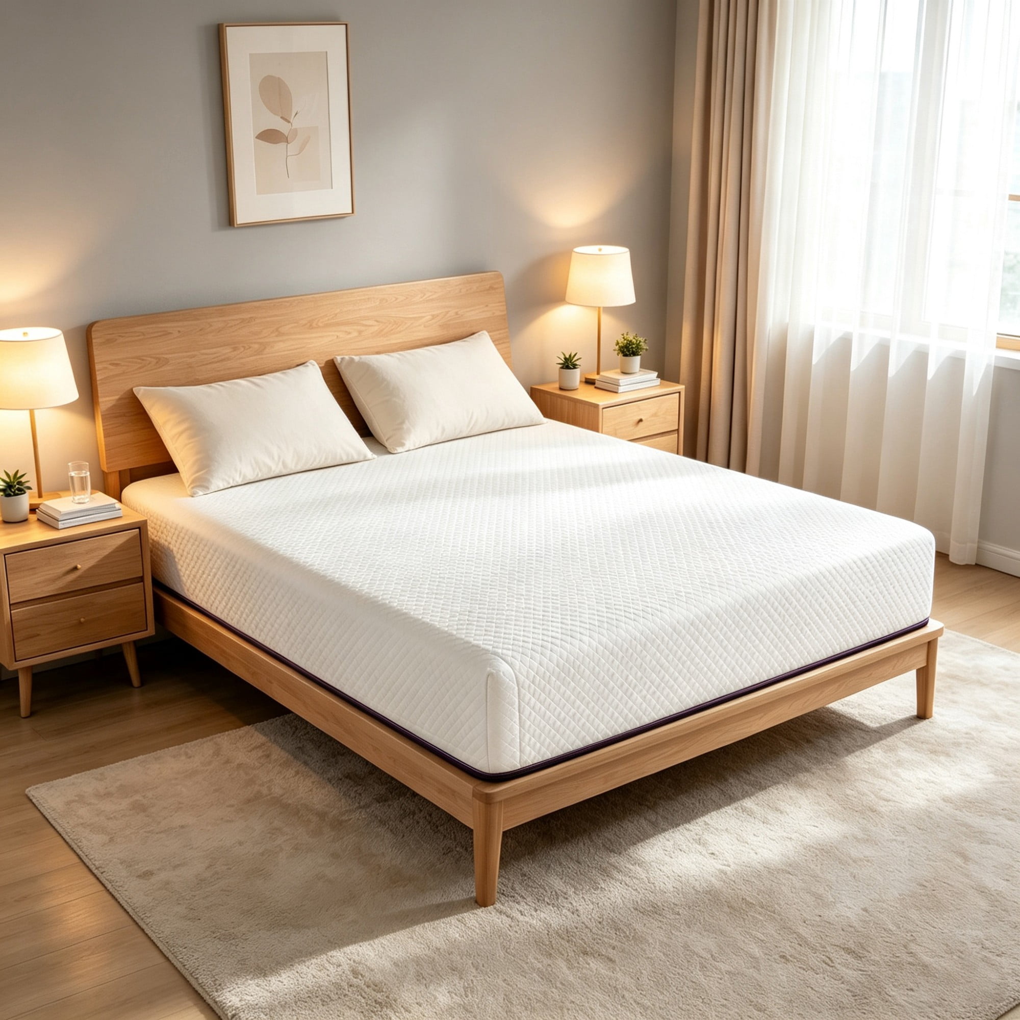 Gewnee 8" Full Size Tight Top Mattress, Individually Wrapped Pocket Spring, Breathable Knit Fabric, Medium‑Firm, Motion Isolation Mattress‑in‑a‑Box for Household Bedroom, White