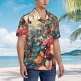 thumbnail image 3 of Yiaed Butterflies In Blooming Garden Print Hawaiian Shirt for Men Short Sleeve Button Down Shirts Beach Shirts for Men,Large, 3 of 7