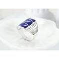 thumbnail image 6 of AeraVida Stripe Line Zig-zag Blue Lapis .925 Silver Ring-8, 6 of 8