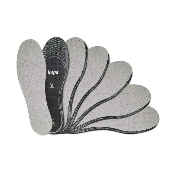 Plantillas para zapatos Kaps Odour Stop, antiolor, con color carbón, 6 pares