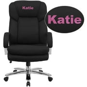 Flash Furniture Personalized HERCULES Series 24/7 Intensive Use Big & Tall 500 lb. Rated Black Fabric Executive Swivel Chair with Loop Arms