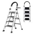 thumbnail image 1 of Escalera Plegable Tipo Tijera de 4 Peldaños Antiderrapante blanco, 1 of 10