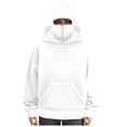 thumbnail image 2 of Aoiroe Men’s Long Sleeve Fishing Shirt with Face Gaiter Hoodie,Men’s Long Sleeve Fishing Shirt with Face Gaiter Hoodie,Casual Pullover Fall Winter,Cowl Neck Sweatshirts White M, 2 of 4