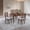 Walnut, variant on ACTU Modern 4-Piece Rectangular Wood Dining Table Set with Upholstered Ladder Back Chairs, White Washed
