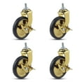 thumbnail image 1 of 3-Inch Swivel Stem Casters With Brake For Hotel Restaurant Trolley Casters With 8x15 Threaded,Lightweight Total Capacity 160lbs ,Superior Material, 1 of 6