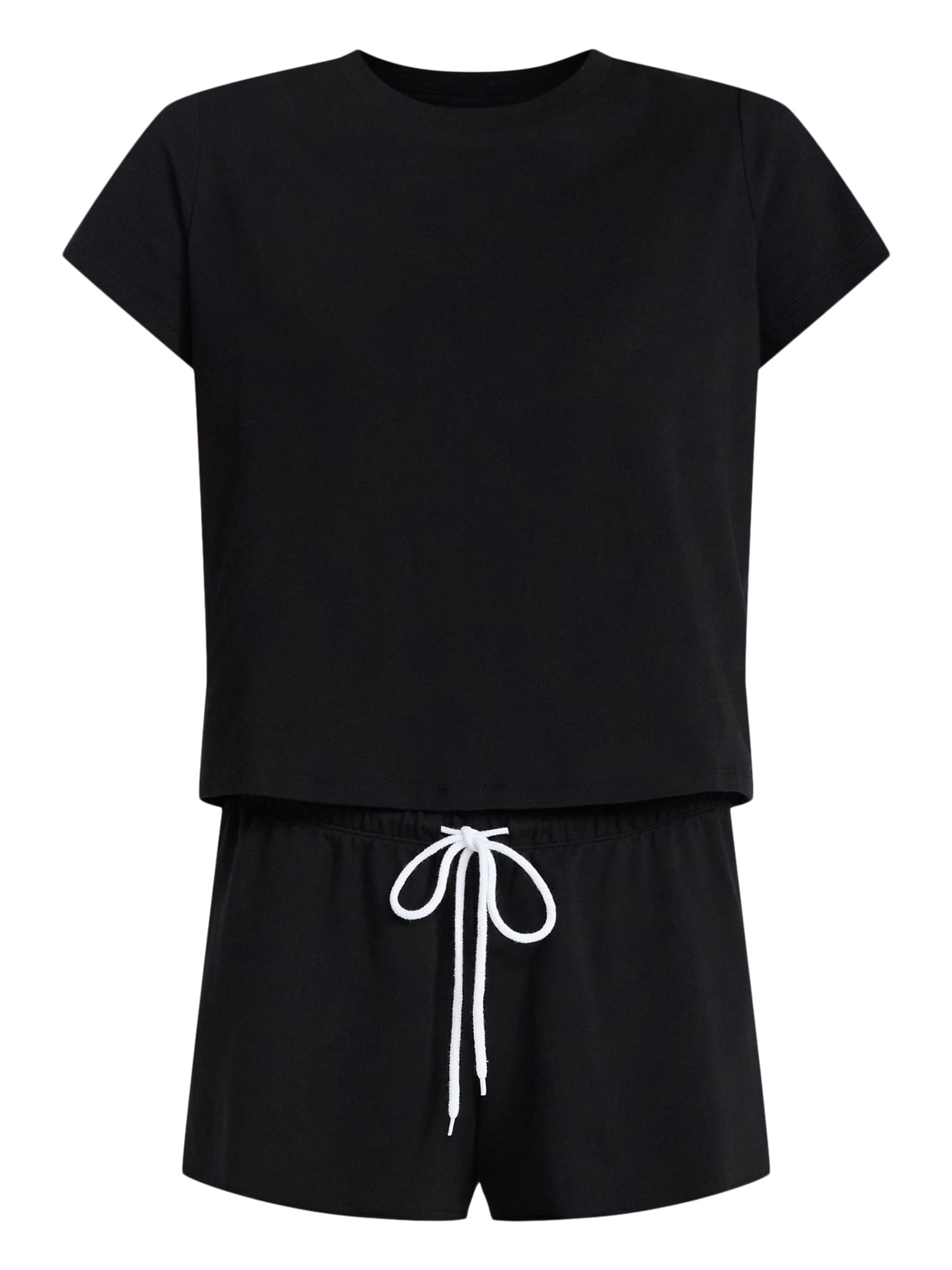 No Boundaries Cozy Sleep Tee and Shorts Set, 2-Piece, Women’s XXS-3X