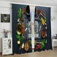 thumbnail image 4 of Rustic Country Farmhouse Kitchen Curtains,NaturalOrganic Asian Spices Dark Stone Decor Spring Summer Kitchen Rod Pocket Window Treatment for Dining Room 42x84in,2 Panel Set, 4 of 6
