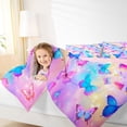 thumbnail image 4 of Manfei Kids Children Flying Butterflies 3 Pieces Queen Comforter Set,Dreamy Princess Ultra Soft Bedding Sets,Abstract Gradient Bedding Comforter Set Breathable,Ultra Soft Home Decor,Reversible, 4 of 8