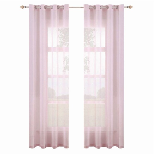 Coofit Rideau de Fenêtre en Polyester, Voilage pour Porte, Rideau à Poche pour Tringle pour Salon