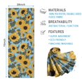 thumbnail image 2 of Blue Green Leaf Sunflower Pattern Hot Yoga Mat Towel Non Slip for Hot Yoga - Quick-Drying Yoga Mat Cover with 4 Corner Pockets with Travel Bag - Hot Yoga Towel Non Slip 74"x26", 2 of 6