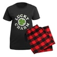 thumbnail image 5 of CafePress - Lucky Charm [Shamrock] Women's Dark Pajamas - Women's Short Sleeve Print T-Shirt and Pants Dark Cotton Pajama Set, 5 of 7