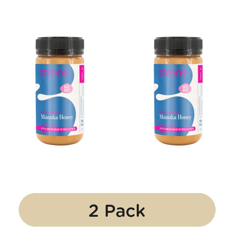 Steens MGO 85 Raw Manuka Honey 500g, British Import (Pack of 2)