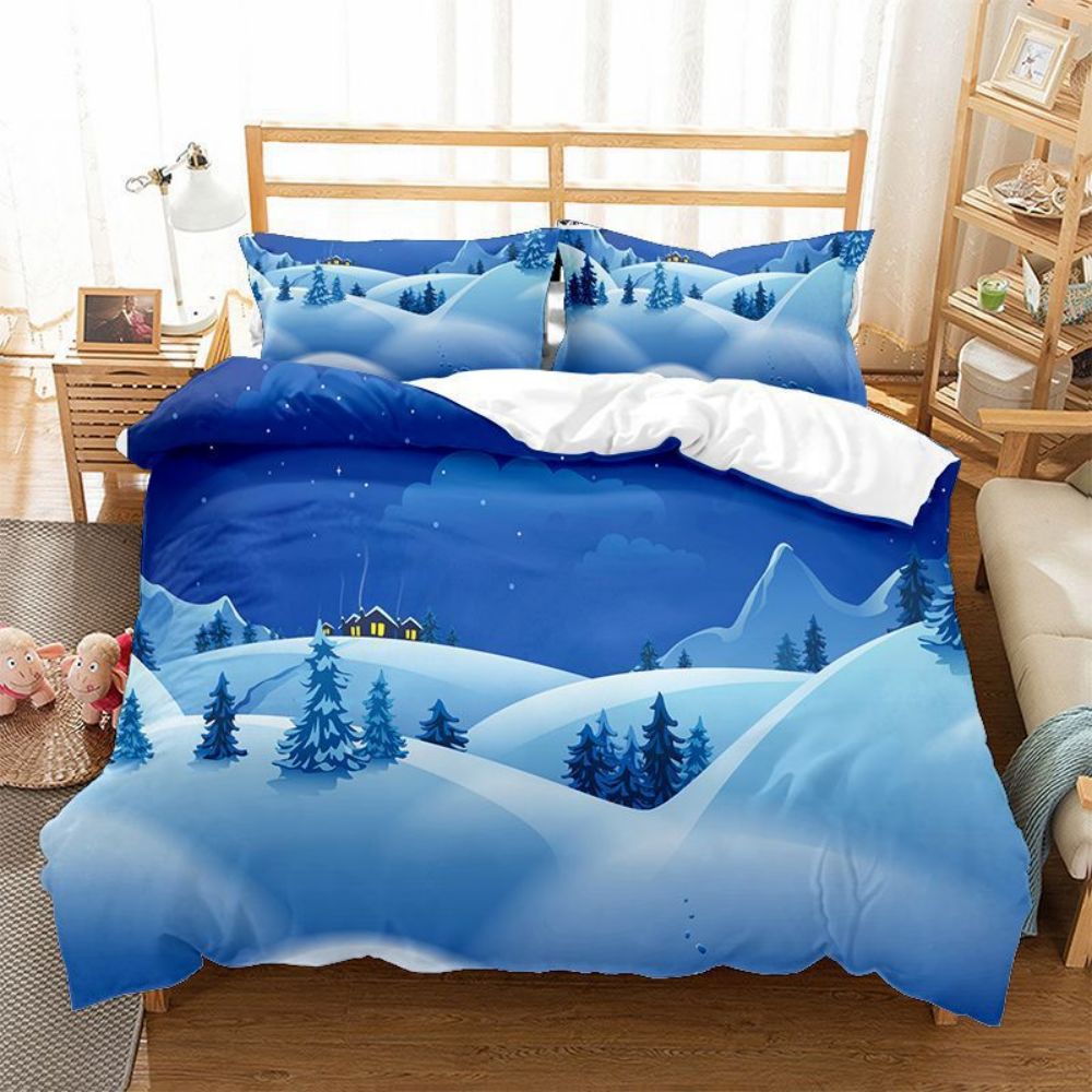 3D Christmas Day Tree Print Bedding Comforter Set Twin Full Queen King Size 3PCS Duvet Cover