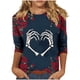 thumbnail image 2 of Ailaofu 3/4 Length Sleeve Women Tops Crew Neck Blouses Dressy Casual Summer T Shirts Loose Fit Business Work Clothes, 2 of 4