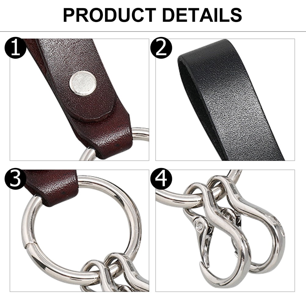 Raindrops 6 pcs  Fashionable Key Chain Decor Stylish Retro Key Ring Ornament Leather Belt Key Chain