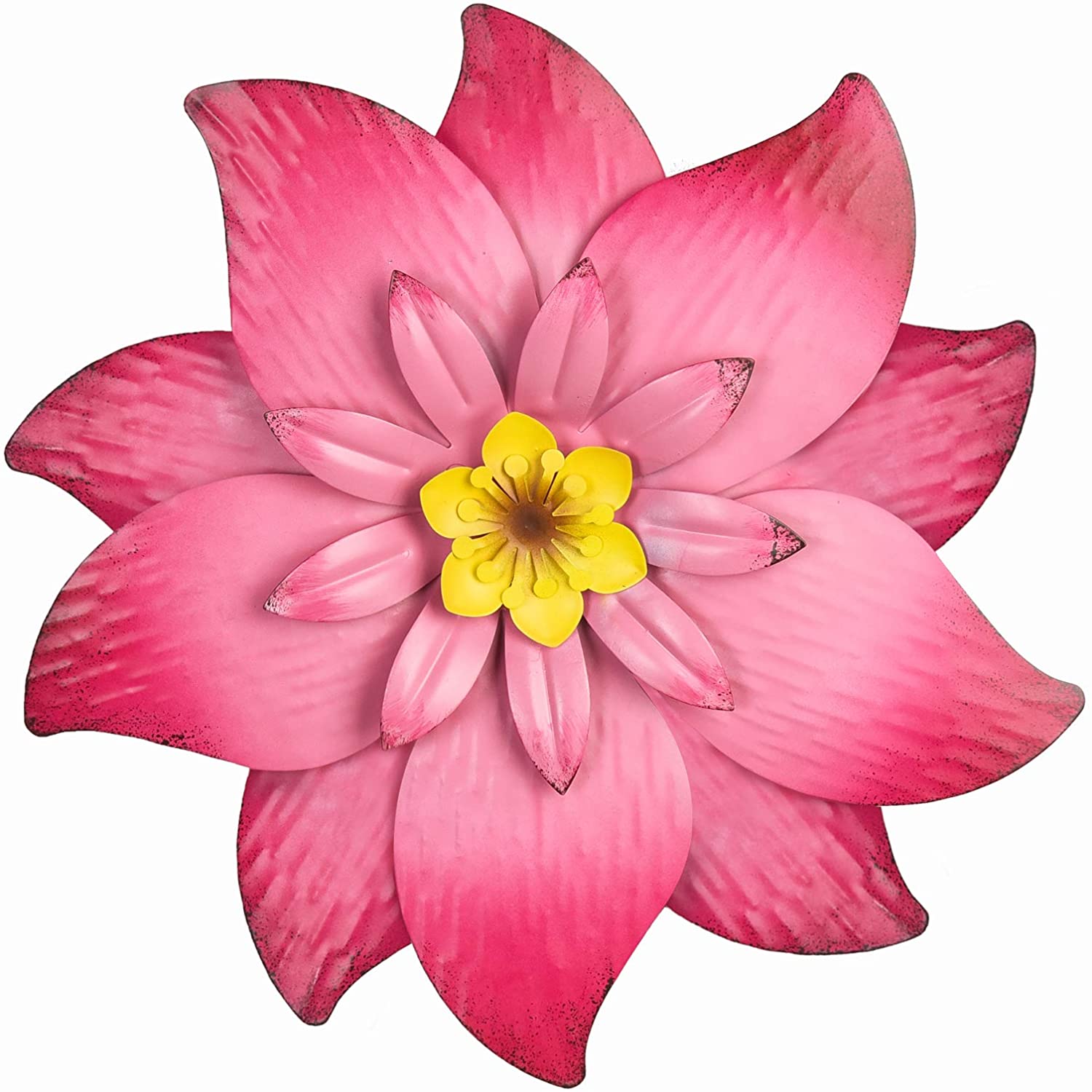 WENYLE Metal Flower Wall Decor Wall Sculpture Indoor Outdoor Hanging