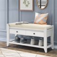 thumbnail image 1 of Shoe Rack with Cushioned Seat and Drawers, Multipurpose Entryway Storage Bench, 1 of 13
