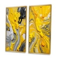 thumbnail image 3 of Designart "Cosmic Vibrations in Yellow and Grey II" Abstract Framed Wall Art Set Of 2 - Yellow Abstract Framed Canvas Set For Living Room Decor, 3 of 6
