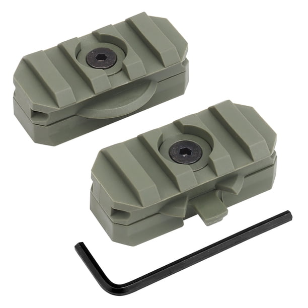 Adaptador de montaje en riel lateral para casco, accesorio de guía de arco ajustable (verde militar), 2 uds.