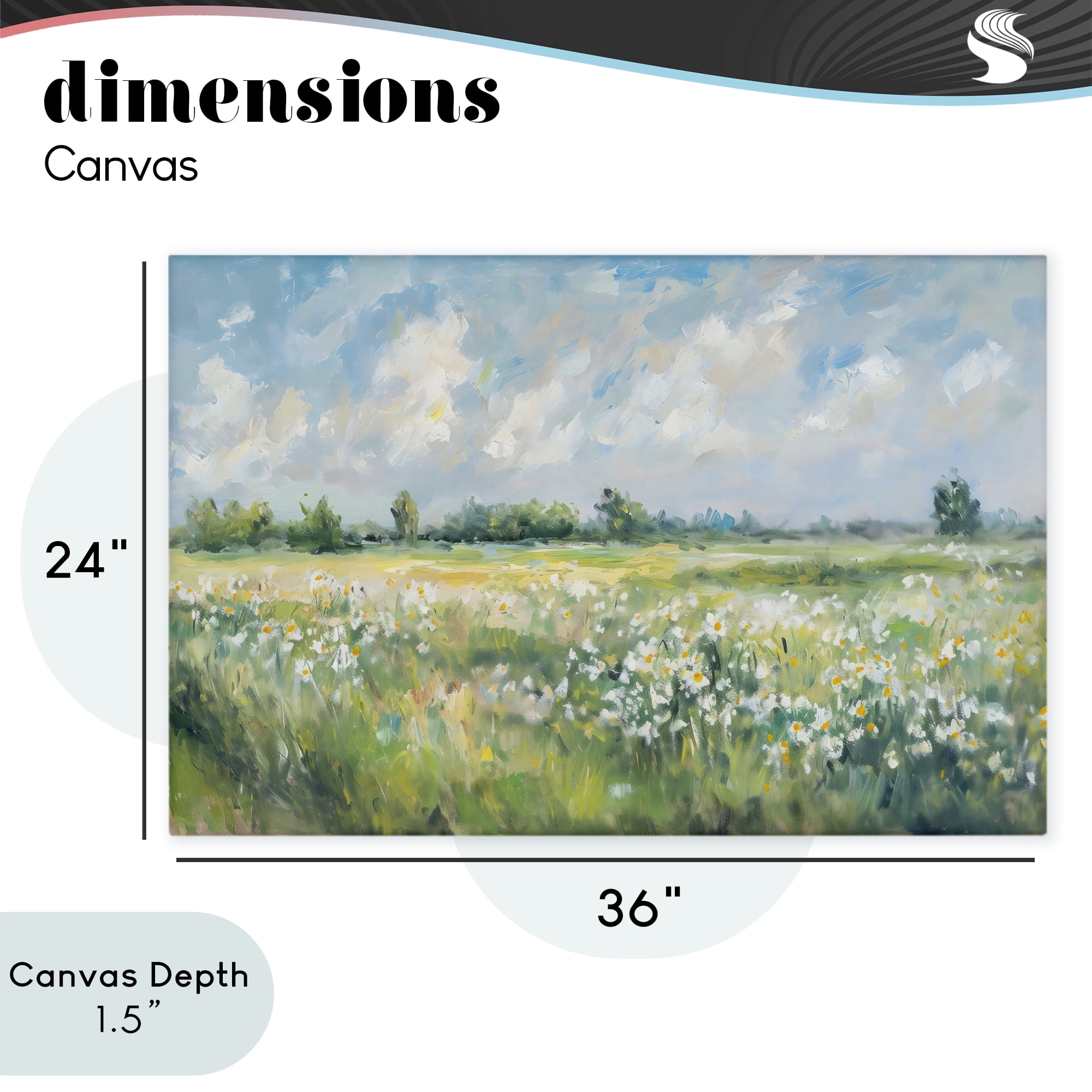 Stupell Industries Daisy Field Landscape Impression Canvas Wall Art, design by Creative Studio