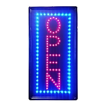 LED Neon Light Open Sign with Animation On/Off and Power On/Off Two Switchs for Business (Vertical Open LN100)