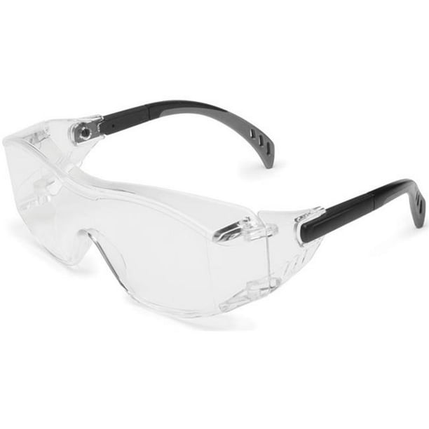 Gateway Safety 6980 Cover2 Safety Glasses, Clear Lens, Black Temple