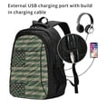thumbnail image 2 of Pofeuu Jungle Green Camo USA Flag Print Storage Laptop Backpack with USB Charging Port[Water Resistant] College Computer Bookbag Fits, 2 of 7