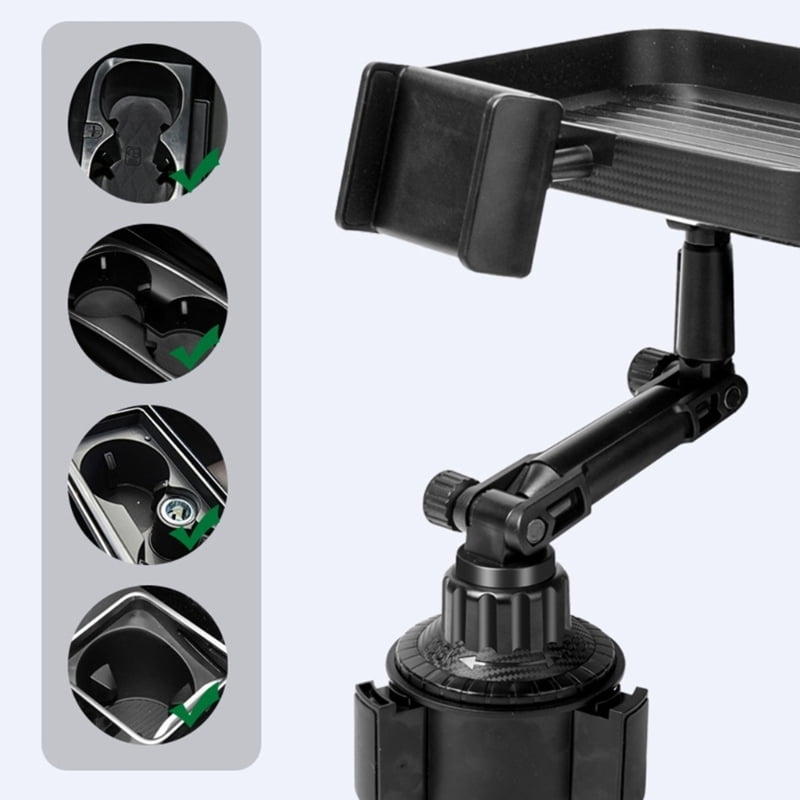 Car Food Tray, Rotatable Car Trays for Eating in Parked Car, Car Desk for Laptop, Car Cup Holder Tray