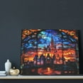 thumbnail image 3 of Gukieu Magical Stained Glass Castle Print Canvas Decorative Hanging Painting, Waterproof Art Wall Decoration with Frame, Suitable for Living Room, Bedroom, 3 of 6