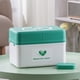 thumbnail image 2 of Organizador de medicamentos de emergencia familiar, contenedor portátil con asa para botiquín de primeros auxilios Verde, 2 of 9