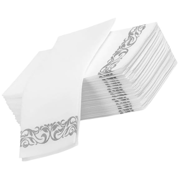 FOMIYES Decorative Plated Silver Napkins for Wedding Parties and Banquets 25Pcs