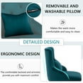 thumbnail image 6 of Foredo Velvet Dining Chairs, Modern Upholstered Dining Chairs with Pillow and Metal Legs, Tufted Side Chairs for Living Dining Room, Teal, 6 of 9