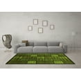 thumbnail image 3 of Ahgly Company Indoor Square Checkered Green Modern Area Rugs, 5' Square, 3 of 4
