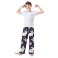 thumbnail image 3 of Cute Rabbit with Flowers Pattern Pajama Pants Soft Lightweight Lounge Pants Bottoms Sleep Pants Warm Comfy, 3 of 9
